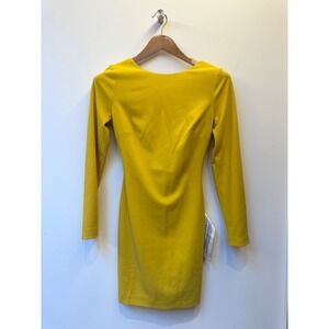 Dress the Population Statement Yellow Long Sleeve Mini Dress Size XS NWT!